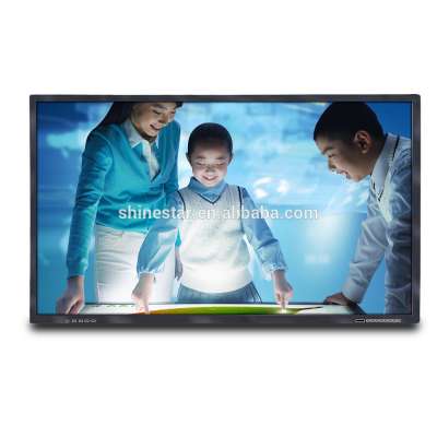 high brightness 75" inch Wall touchscreen display E-board interactive whiteboard with PC inside