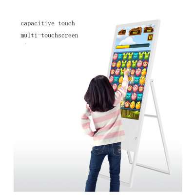 Portable foldable alone Standing 55 inch TFT LCD LED touchscreen Menu board advertising kiosk with touch screen function